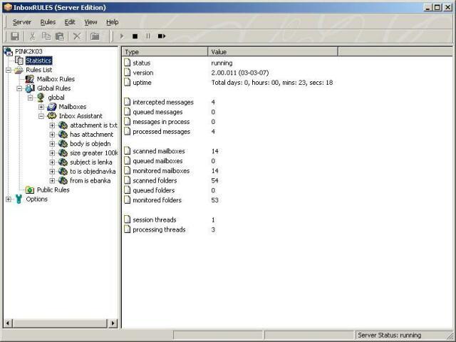 InboxRULES SE Bundle Server Edition Screenshot